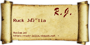 Ruck Júlia névjegykártya
